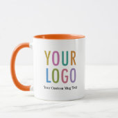 Oranje & Witte Koffie Mok Custom Logo Gepersonalis (Links)