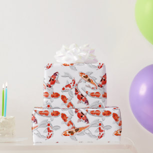 Oranje witte Koi Fish kunst Cadeaupapier