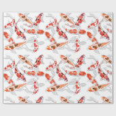 Oranje witte Koi Fish kunst Cadeaupapier (Vlak)