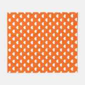 Oranje Witte Liefde Hartpatroon Ontwerp Fleece Deken (Voorkant (Horizontaal))