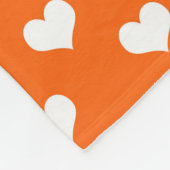 Oranje Witte Liefde Hartpatroon Ontwerp Fleece Deken (Hoek)
