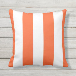 Oranje & Witte Luifelstrepen Outdoor Worpkussen Buitenkussen