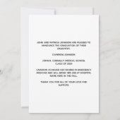 Oranje witte medische school foto Afstuderen Aankondiging (Achterkant)