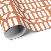 Oranje witte moderne geometrische cadeaupapier (Rol Hoek)