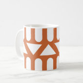 Oranje witte moderne geometrische koffiemok (Voorkant links)