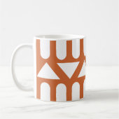 Oranje witte moderne geometrische koffiemok (Links)
