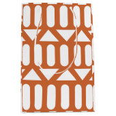 Oranje witte moderne geometrische medium cadeauzakje (Voorkant)