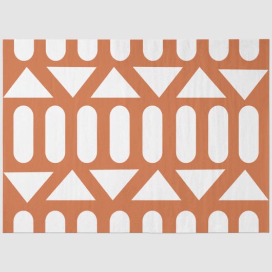 Oranje witte moderne geometrische tissuepapier (Voorkant)