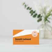 Oranje witte moderne minimalistische stijl visitekaartje (Staand voorkant)