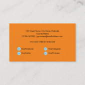 Oranje witte moderne minimalistische stijl visitekaartje (Achterkant)