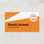 Oranje witte moderne minimalistische stijl visitekaartje (Voorkant)