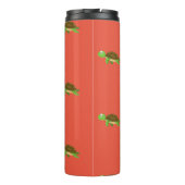 Oranje Witte Moderne Schildpad Tumbler Thermosbeker (Achterkant)