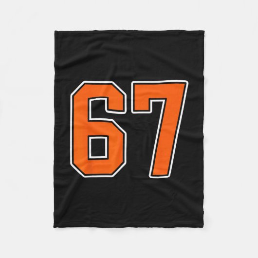 Oranje Witte Nummer 67 Jersey Speler Uniform #67  Fleece Deken (Voorkant)