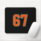 Oranje Witte Nummer 67 Jersey Speler Uniform #67 Muismat (Met muis)