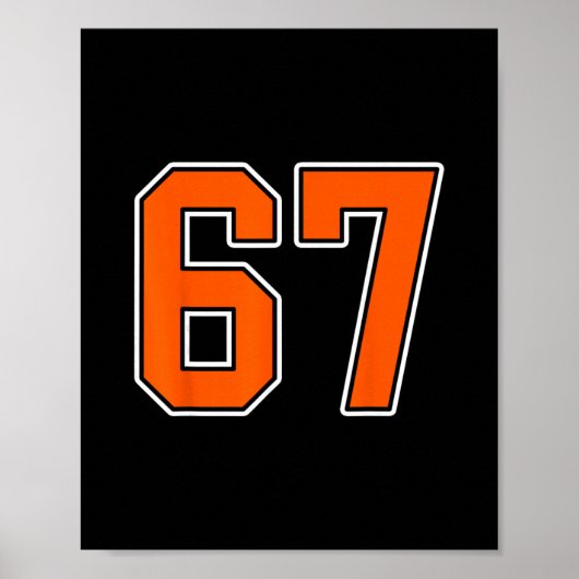 Oranje Witte Nummer 67 Jersey Speler Uniform #67 Poster (Voorkant)