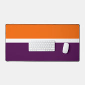 Oranje Witte Paarse Plain Kleurblok Ontwerp Bureaumat (Keyboard & Muis)
