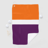 Oranje Witte Paarse Plain Kleurblok Ontwerp Golfhanddoek (Insitu)