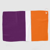 Oranje Witte Paarse Plain Kleurblok Ontwerp Golfhanddoek (Horizontaal)