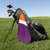 Oranje Witte Paarse Plain Kleurblok Ontwerp Golfhanddoek (Groen)