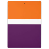 Oranje Witte Paarse Plain Kleurblok Ontwerp Klembord (Achterkant)