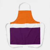 Oranje Witte Paarse Plain Kleurblok Ontwerp Schort (Voorkant)