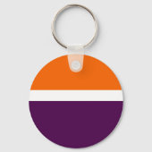 Oranje Witte Paarse Plain Kleurblok Ontwerp Sleutelhanger (Achterkant)