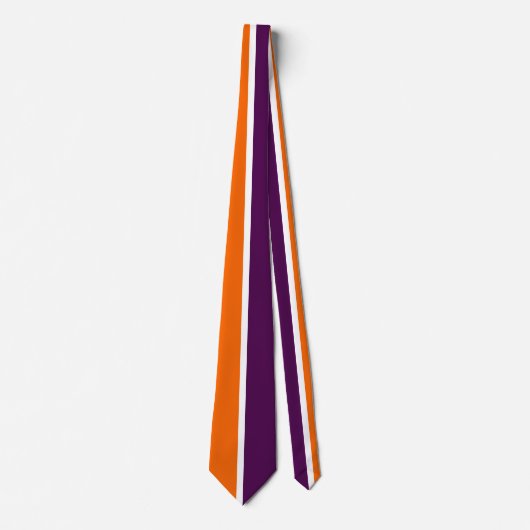 Oranje Witte Paarse Plain Kleurblok Ontwerp Stropdas (Voorkant)
