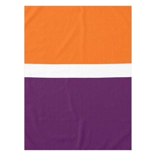 Oranje Witte Paarse Plain Kleurblok Ontwerp Tafelkleed (Voorkant)