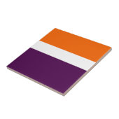 Oranje Witte Paarse Plain Kleurblok Ontwerp Tegeltje (Zijkant)