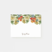 Oranje witte papavers en korenbloem bewerkbaar post-it® notes (Voorkant)