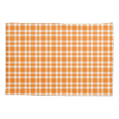 Oranje Witte Plaid Patroon Kussensloop (Achterkant-Links)