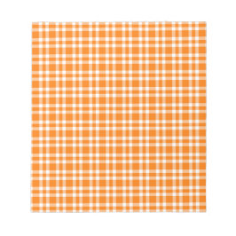 Oranje Witte Plaid Patroon Notitieblok