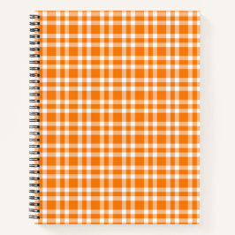 Oranje Witte Plaid Patroon Notitieboek