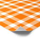 Oranje Witte Plaid Patroon Poster (Hoek)