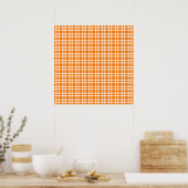 Oranje Witte Plaid Patroon Poster (Keuken)
