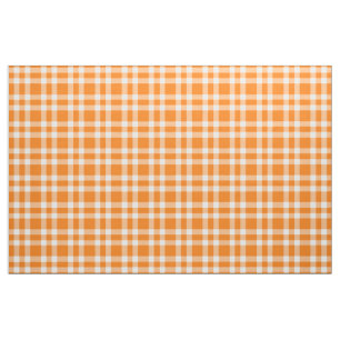 Oranje Witte Plaid Patroon Stof