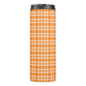 Oranje Witte Plaid Patroon Thermosbeker (Achterkant)