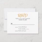 Oranje witte plein Simple Wedding RSVP-kaarten RSVP Kaartje (Voorkant)