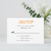 Oranje witte plein Simple Wedding RSVP-kaarten RSVP Kaartje (Staand voorkant)