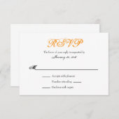 Oranje witte plein Simple Wedding RSVP-kaarten RSVP Kaartje (Voorkant / Achterkant)