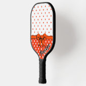 Oranje, witte poka dots, Oranje boeg, gepersonalis Pickleball Paddle (Links)