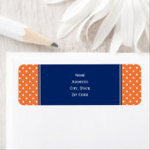 Oranje, witte pokadop met Royal Blue Etiket (Insitu)