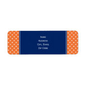 Oranje, witte pokadop met Royal Blue Etiket (Voorkant)