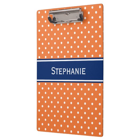 Oranje, witte pokadop met Royal Blue Klembord (Links)