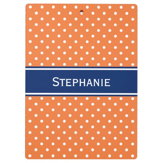 Oranje, witte pokadop met Royal Blue Klembord (Achterkant)