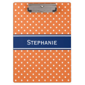 Oranje, witte pokadop met Royal Blue Klembord (Voorkant)