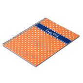 Oranje, witte pokadop met Royal Blue Notitieboek (Linkerzijde)