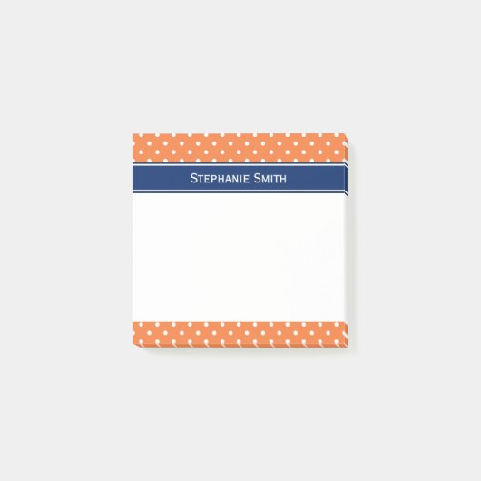 Oranje, witte pokadop met Royal Blue Post-it® Notes (Voorkant)