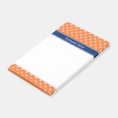 Oranje, witte pokadop met Royal Blue Post-it® Notes (Schuin)