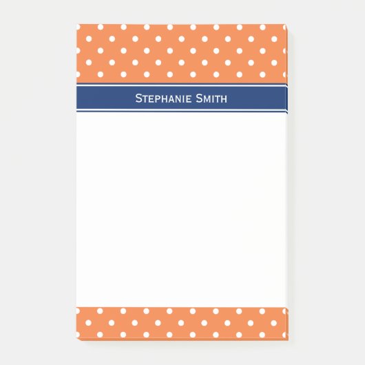 Oranje, witte pokadop met Royal Blue Post-it® Notes (Voorkant)